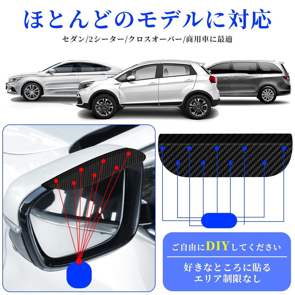 TANAMACHI Rainproof Rearview Mirror Rainproof Sticker Carbon Fiber Rainproof Card Rainproof Shield Car Reverse