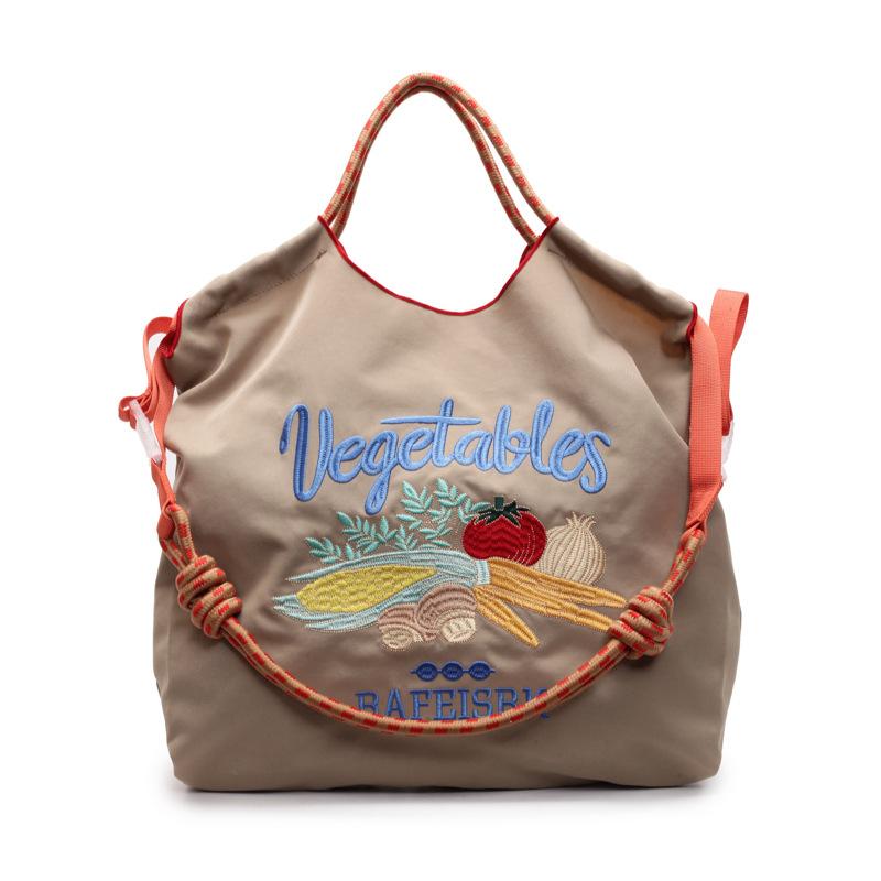 Exquisite and Versatile Embroidery Contrasting Color Large Capacity Women's Underarm Bag Korean Version of the New One-shoulder Crossbody Bag