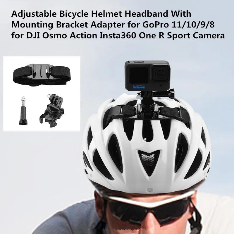 for Gopro 13 12 11 for Insta360 X4 X3 Bike Camera Helmet Mount Strap Attachment with Bracket Adapter Base for DJI Action 5 4 3