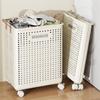 Plastic Narrow Seam Clothes Storage Baskets Space Saving Folding Dirty Clothes Basket for Home Use