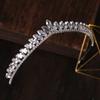 Exquisite Crystal Rhinestone Crown Wedding Accessories Tiara Head Jewelry for Bride Princess Hairband Queen Diadem Silver Color