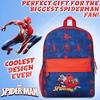 Spiderman Backpack for Kids, Blue and Red Design, Adjustable Straps, Lightweight Durable School Bag for Boys Girls
