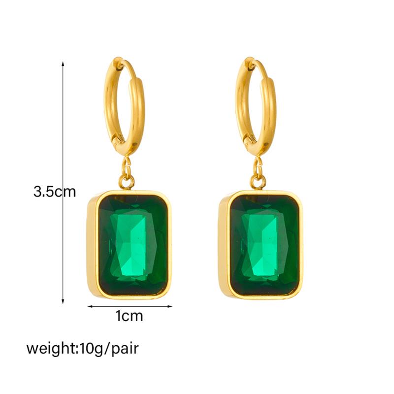 Stainless Steel Geometric Luxury Crystal Earrings For Women Girl New Waterproof Earrings Ear Jewelry Gift