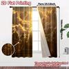 2pcs, 2D FLAT PRINTING Curtains (Without Rod) Golden Ascension Modern Print Curtains Polyester Easy Install Curtains Outdoor