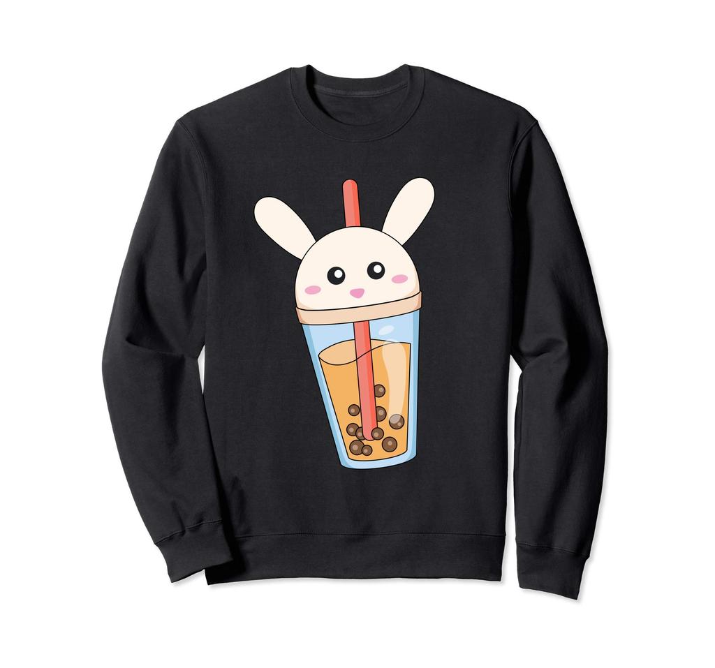 Cute and adorable anime rabbit bubble tea and milk tea lover sweatshirt