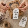 Small Paper Tags for Baking Boxes 100Pcs Thank You with String, Rectangular Gift Tags, Pre-Punched Vintage Style Labels Packaging Hole Hanging Wedding