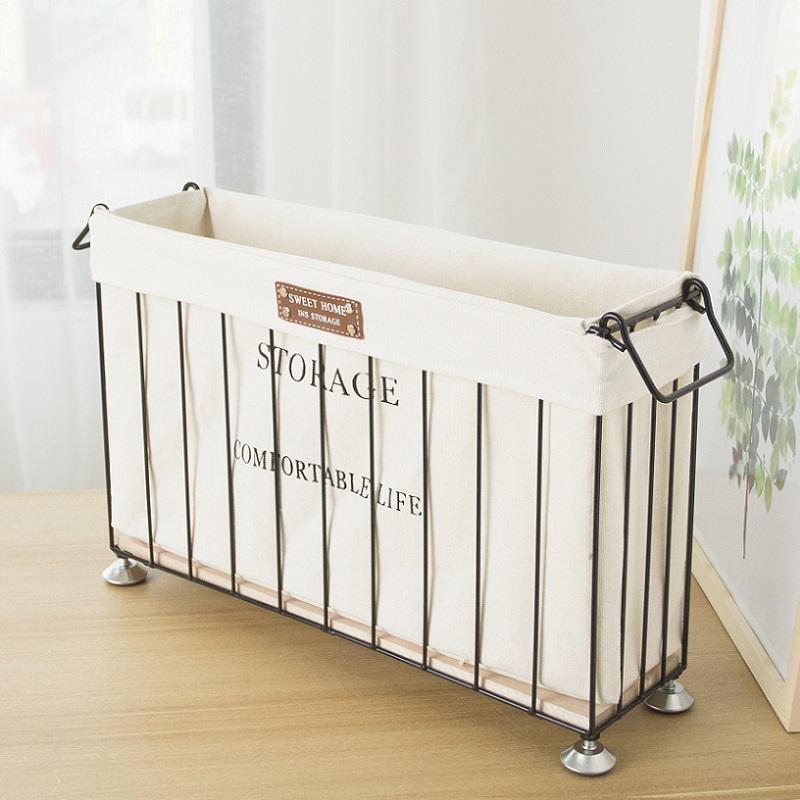 Nordic Style Iron Storage Basket with Wheels for Books, Snacks, Magazines, Yoga Mats & Sports Equipment