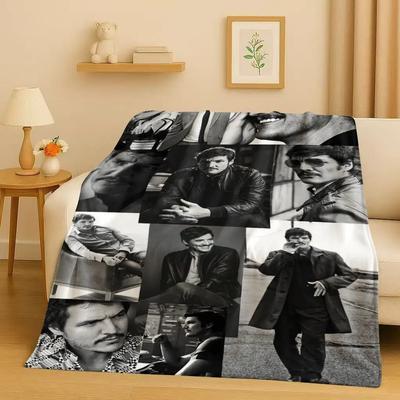 Modische Pedro Pascal Gutaussehender Schauspieler Flanelldecke, Ultraweiche Warme Plüschdecke für Zuhause Schlafzimmer Bett Sofa Abdeckung Kinder Picknick Geschenk