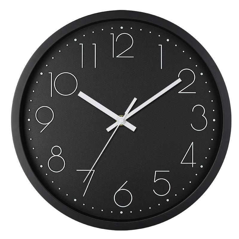 12 Inch 30CM Silent Wall Clock, Creative and Fashionable, Three-dimensional Digital Minimalist Clock for Home Living Room