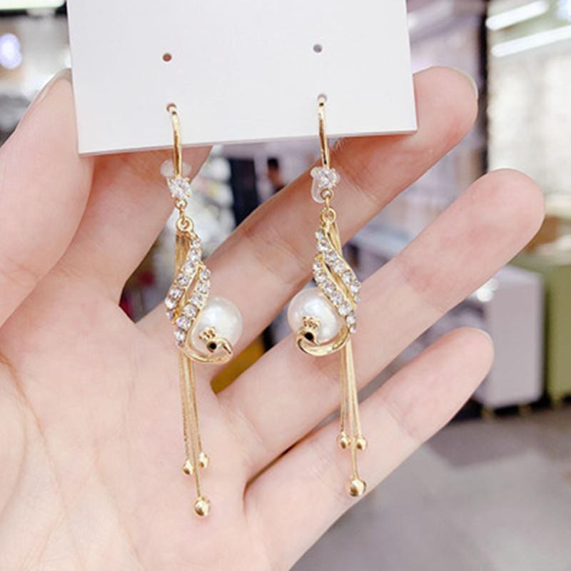 

Retro Peacock Tassel Earrings, Women s Long Style Phoenix Earrings, New Trendy and Versatile Earrings