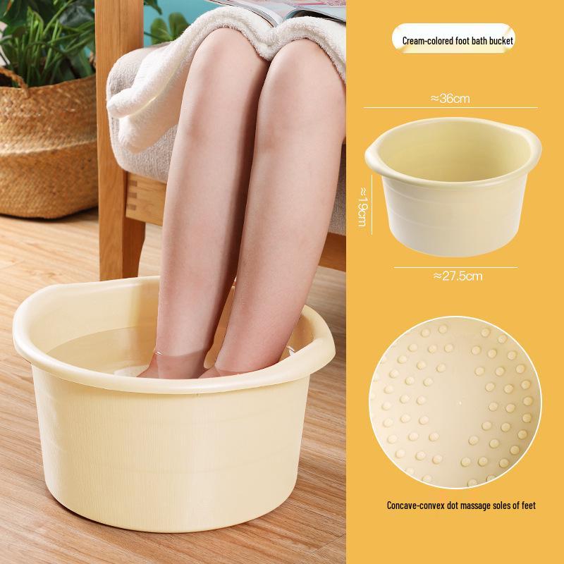 Thickened Plastic Foot Bath Basin with Raised Massage for Elderly and Adults