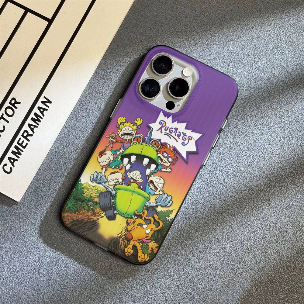 Cartoon Funny R-Rugrats For IPhone 17 16 15 14 13 12 11 Pro Max Plus Pro Corrugated Shockproof Matte Phone Cover