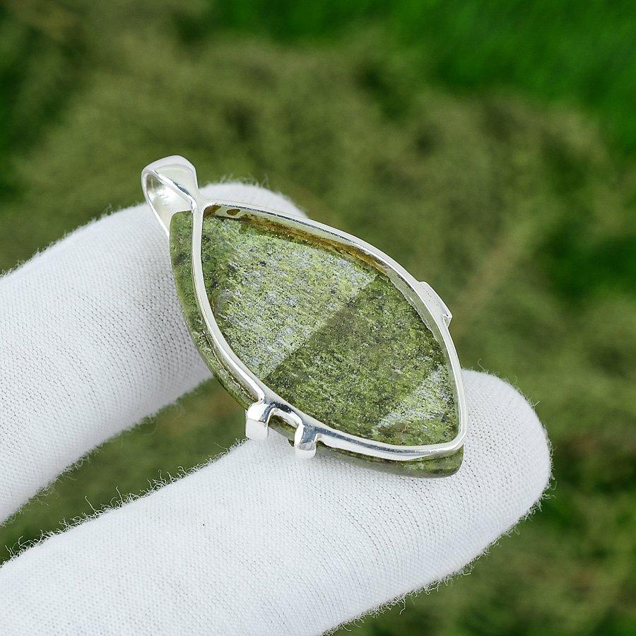 Sterling Silver Marquise Natural Gogunjula Bezel Mother Artisan Birthday Pendant