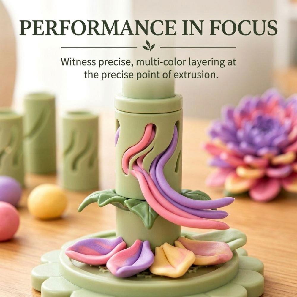 9 Shaping Sleeves Modular Clay Bloom Maker 3D Printed DIY Clay Floral Mold Tool Polymer Clay