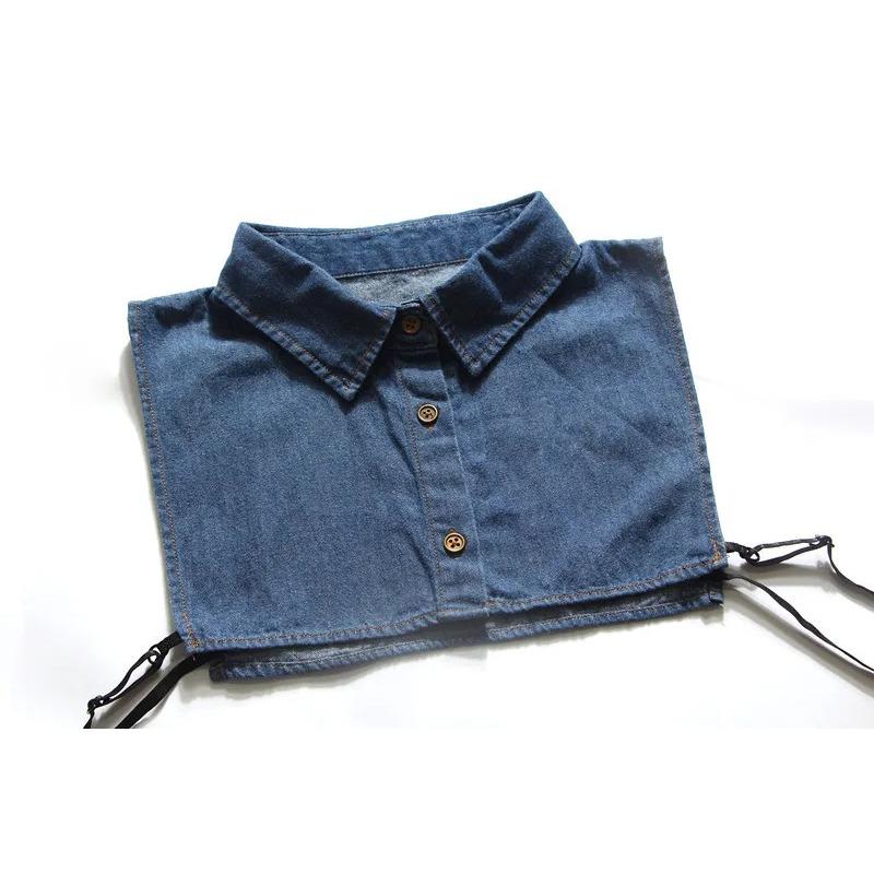 

Джинсовый воротник с имитацией воротника для женщин, женская рубашка с имитацией воротника, полурубашка, съемная блузка, съемный воротник, съемные аксессуары