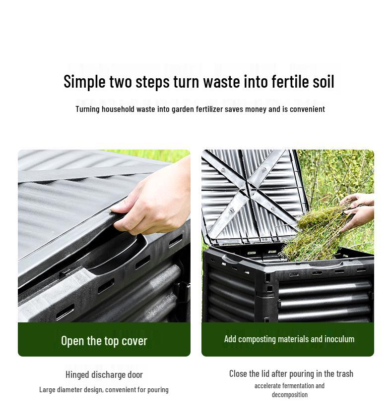 Large Capacity Outdoor Compost Bin for Yard Waste and Lawn Clippings