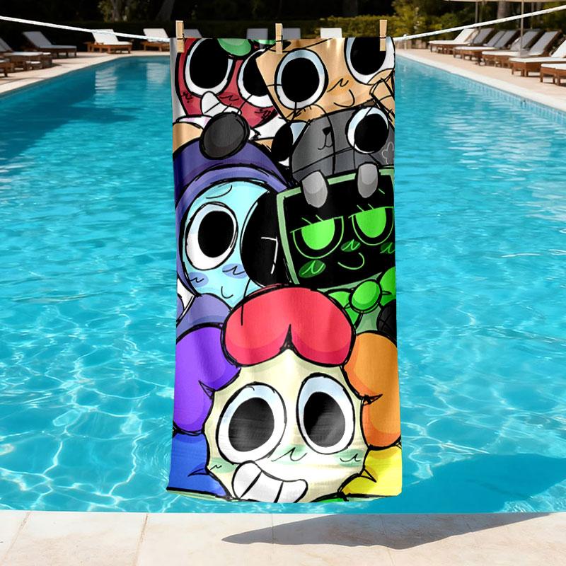 Dandy's World Print Beach Towel Design, Soft, Lightweight. for Home Bathroom, Spa, Pool, Yoga, Surfing, Camping, Gift for Family, Friend