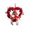 Valentines Day Heart Wreath 12.5 X 11.8inch Romantic Red Heart Shaped Wreath with String Lights for Anniversary Wedding