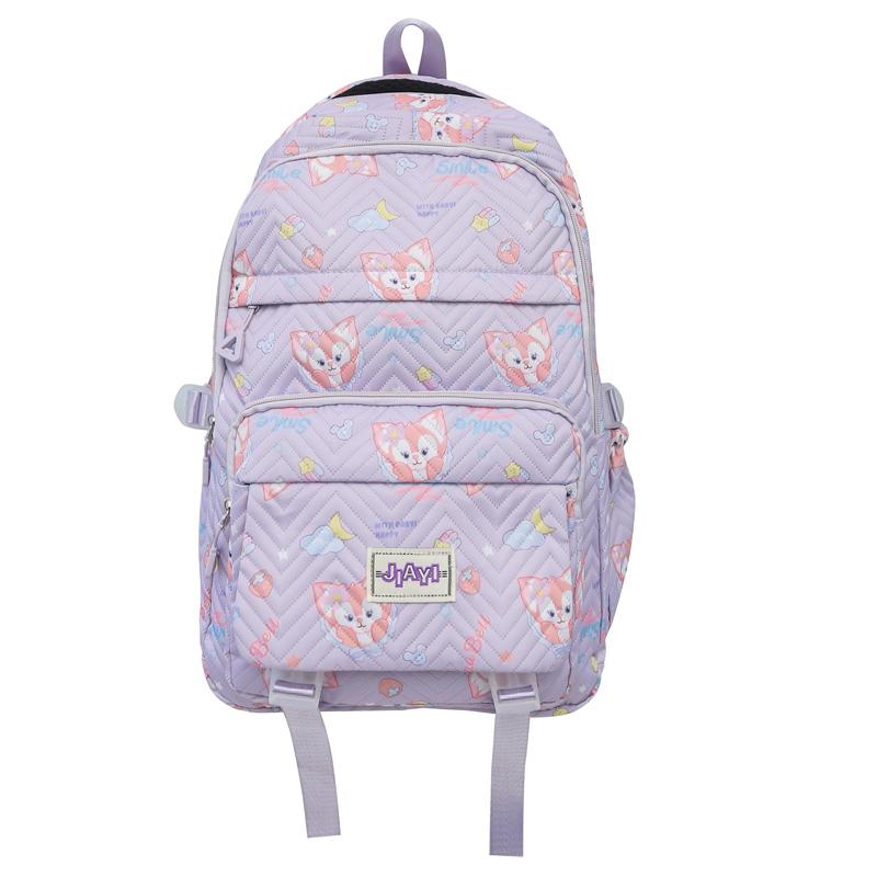 Grade 3-6 Schoolbag for Girls Fox Print Backpack Children Lightweight Backpack