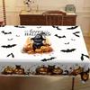 One Christmas Cat Tablecloth, Halloween Pumpkin Bat Round Tablecloth, Ghost Face Pumpkin Tablecloth