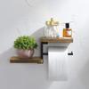 Space Saving Wall Mounted Toilet Paper Holder Wooden Countertop Organizer  Kitchen