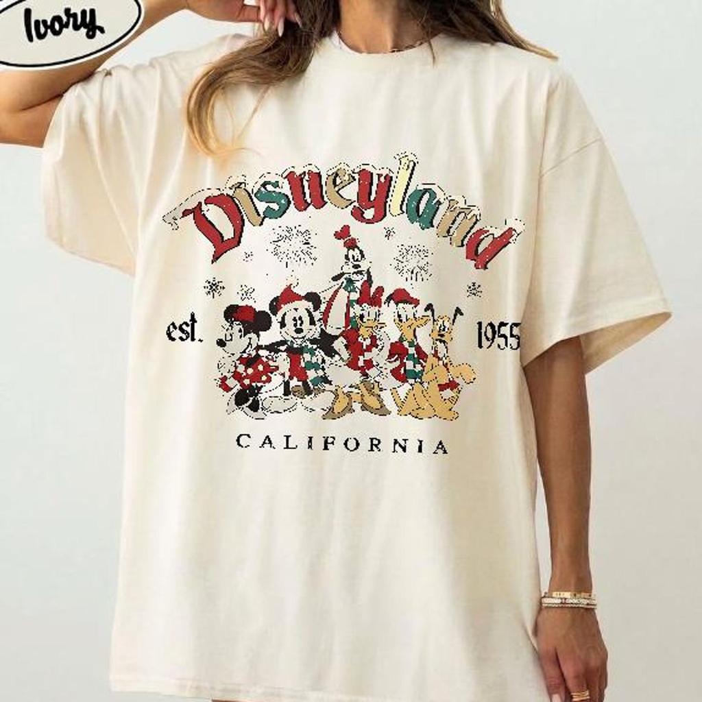 Retro Disneyland Christmas 2026 Comfort Colors Shirt, Vintage Mickey & Friends Holiday Tee, California Disney Family Matching Sweatshirt