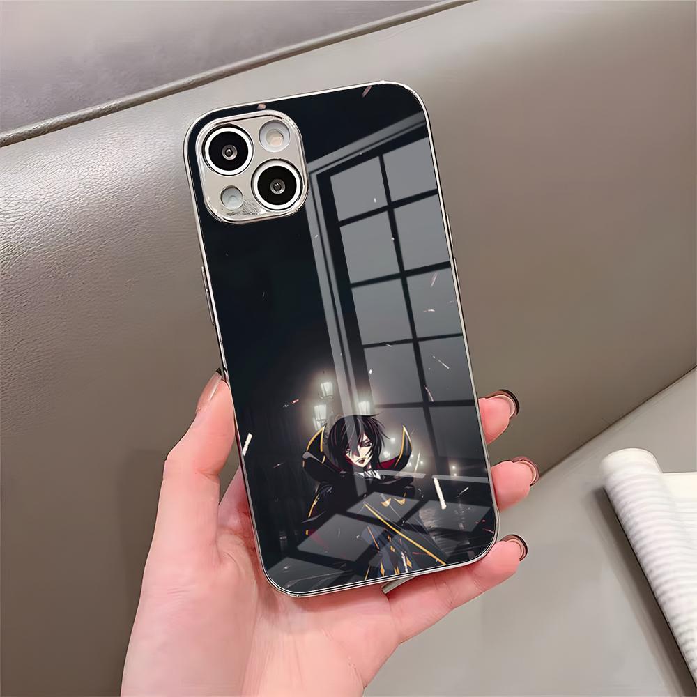 Cool L-Lelouch Phone Case For IPhone 17 Pro Max 15 Pro 16 14 Plus 12 13 Mini 11 Pro Shockproof Electroplated Glass Cover