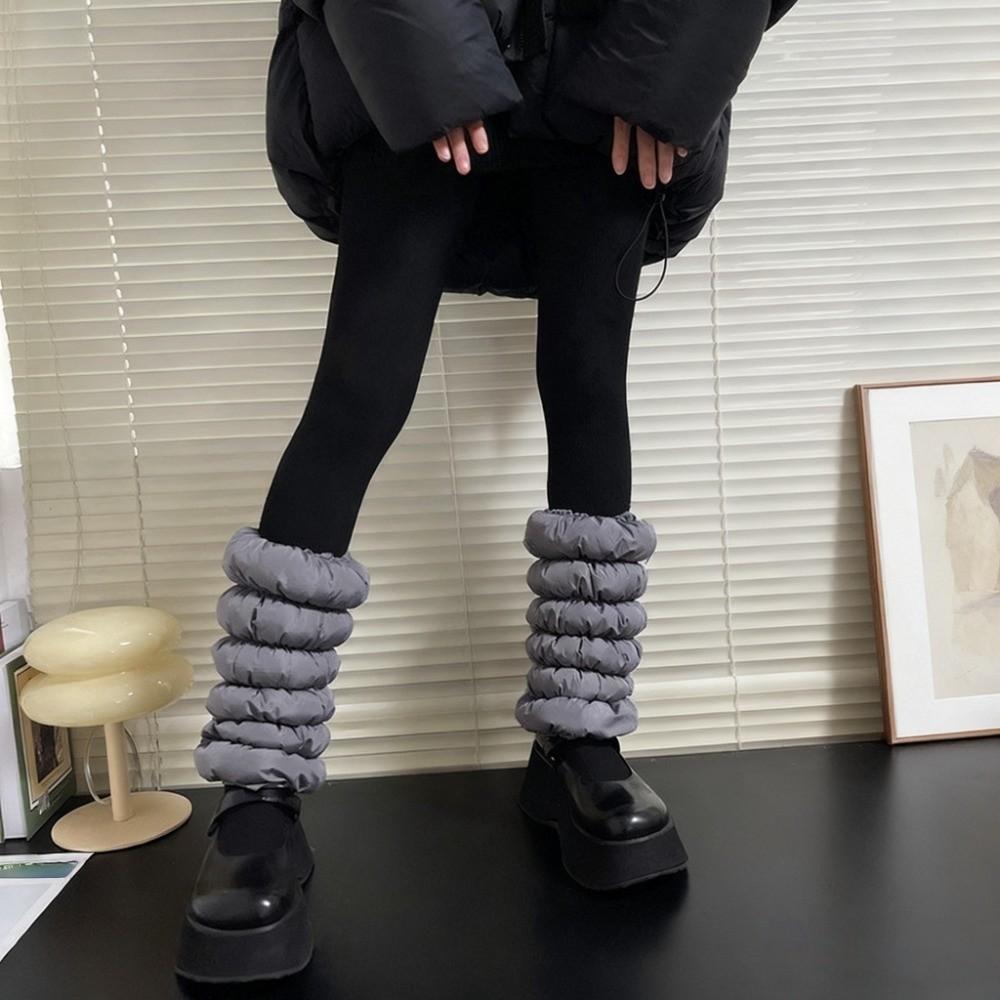Fluffy Down Cotton Leg Warmers Thickened Boots Cover Y2K Loose Socks Foot Cover  Fall Winter
