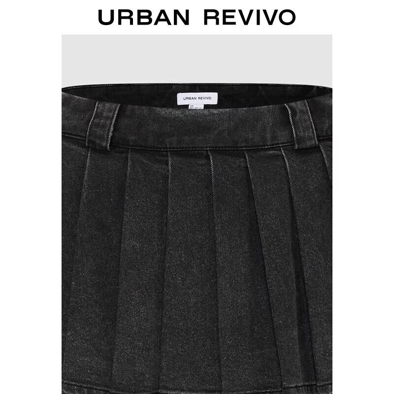 Women's Pleated Denim Skort