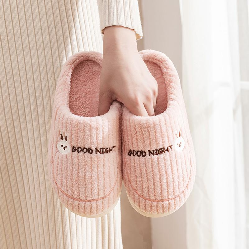 Winter Damen Hausschuhe Plüsch Warm Flache Pantoletten Atmungsaktiv Bequem Rutschfest Hausschuhe Innen Außen Herren Freizeit Hausschuhe