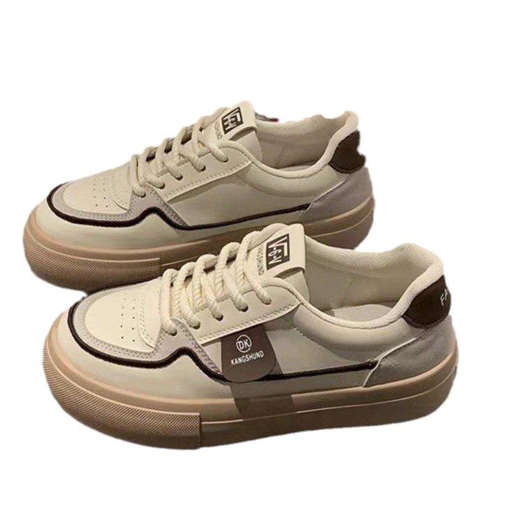 Chao Xiaobai shoes women's new spring and summer breathable platform fashion board shoes round head lace-up muffin sneakers