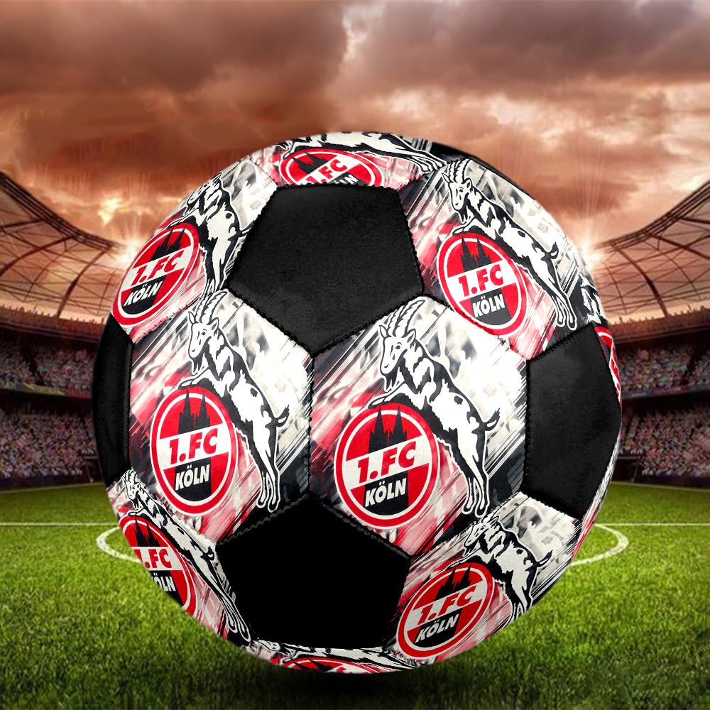 Pallone da calcio Koln, colorato, adatto a tutte le età, cucito a macchina, materiale PVC, qualità da competizione, durevole e ad alto rimbalzo