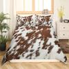 Cowhide Bedding Set Patchwork Cow Print Comforter Cover Farm Animal Duvet Cover Western Cowboy Farmhouse Polyester Quilt Cover
