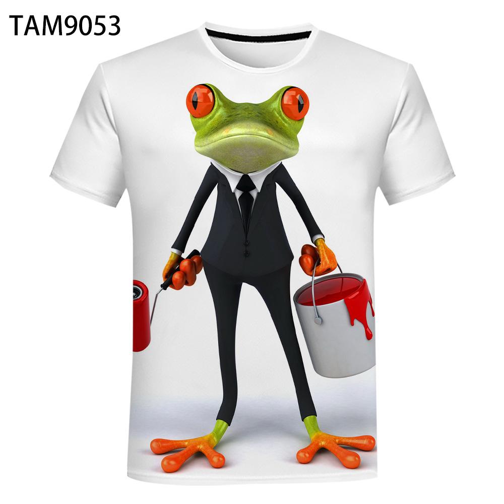 Evropská a americká nová personalizovaná řada Funny Frog 3D tisk Léto Pánské Dámské Tričko nadměrné velikosti Street Styl