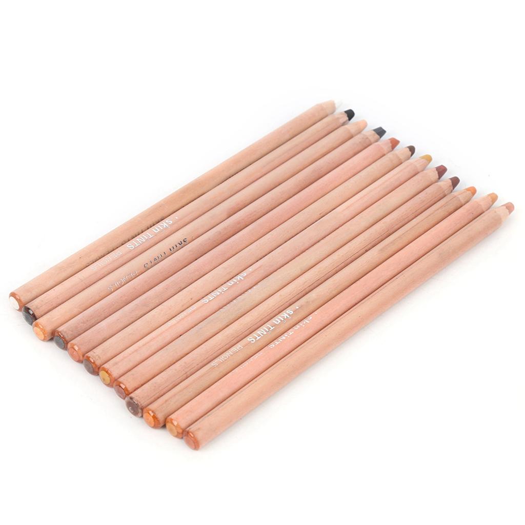12Pcs Pastel Pencils Wooden Rod Professional Sketching Painting Tool Art Supplies