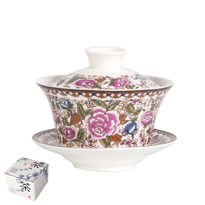 DARUNYAO Blue & White Ceramic Gaiwan Tea Bowl