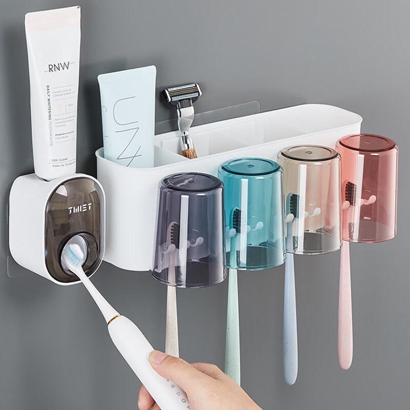 LIEI No-Drill Wall-Mounted Toothbrush Holder