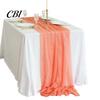 Chiffon Table Runner Sheer Flowing Runner, Wedding Elegant Solid Color Charming Dining Accessory for Home Bridal Shower Party Decor