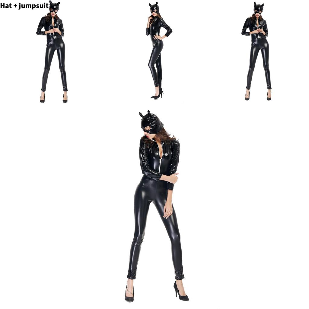 Unisex Leather Cat Girl Outfit For Cosplay Events And Halloween Parties