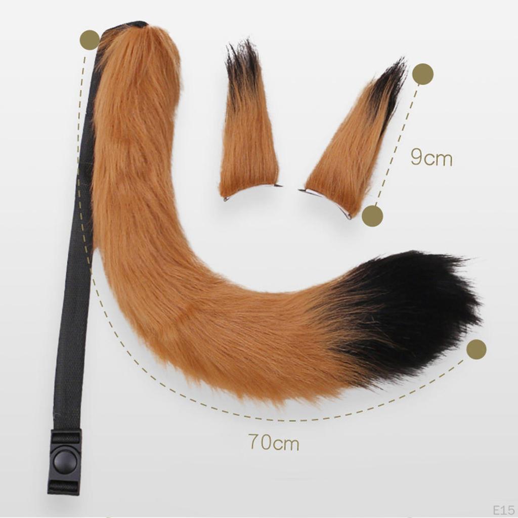 Ears and Tail Set Fancy Dress Costume Cosplay for Masquerade Kids Adult
