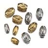 20pcs Stainless Steel Gold Color Oval Cylinder Water Wave Spacer Loose Bead for Bracelets Necklace Beads Jewelry Making DIY