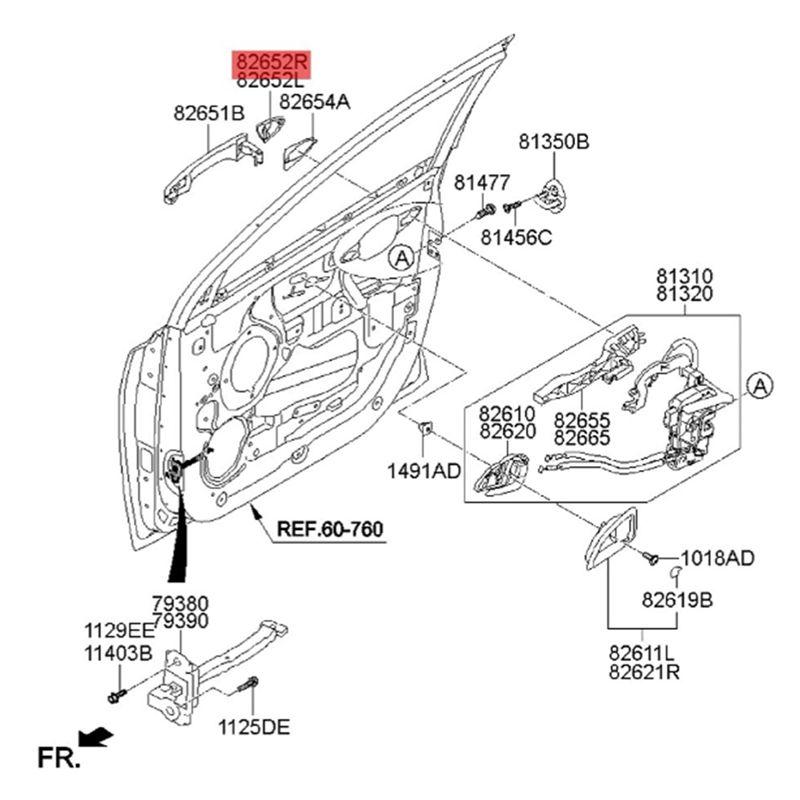 Left Front Door Outer Handle 82652-2Z010 82652-2S010 For Tucson IX35 2010-2015 Chrome Door Catch Handle Accessories