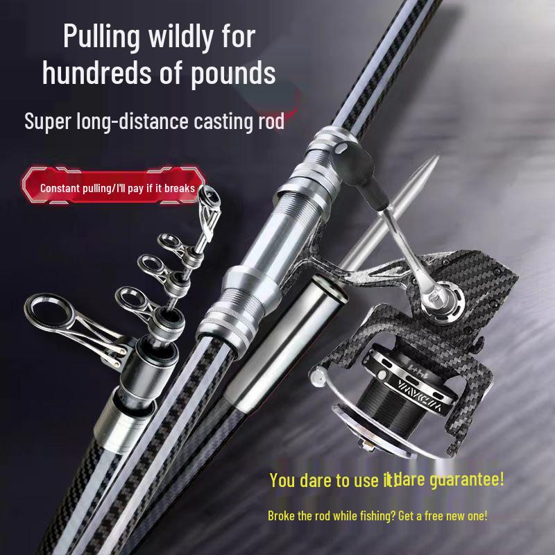 Ultra-Light Hard Carbon Sea Casting Rod, 3.6m/4.5m Threaded Long-Cast Fishing Rod Set