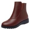 Non-slip Boots Women's Winter Flat-heeled Short Boots Soft Leather Cotton Shoes Velvet Warm New Medium and Old Snow Cotton Boots