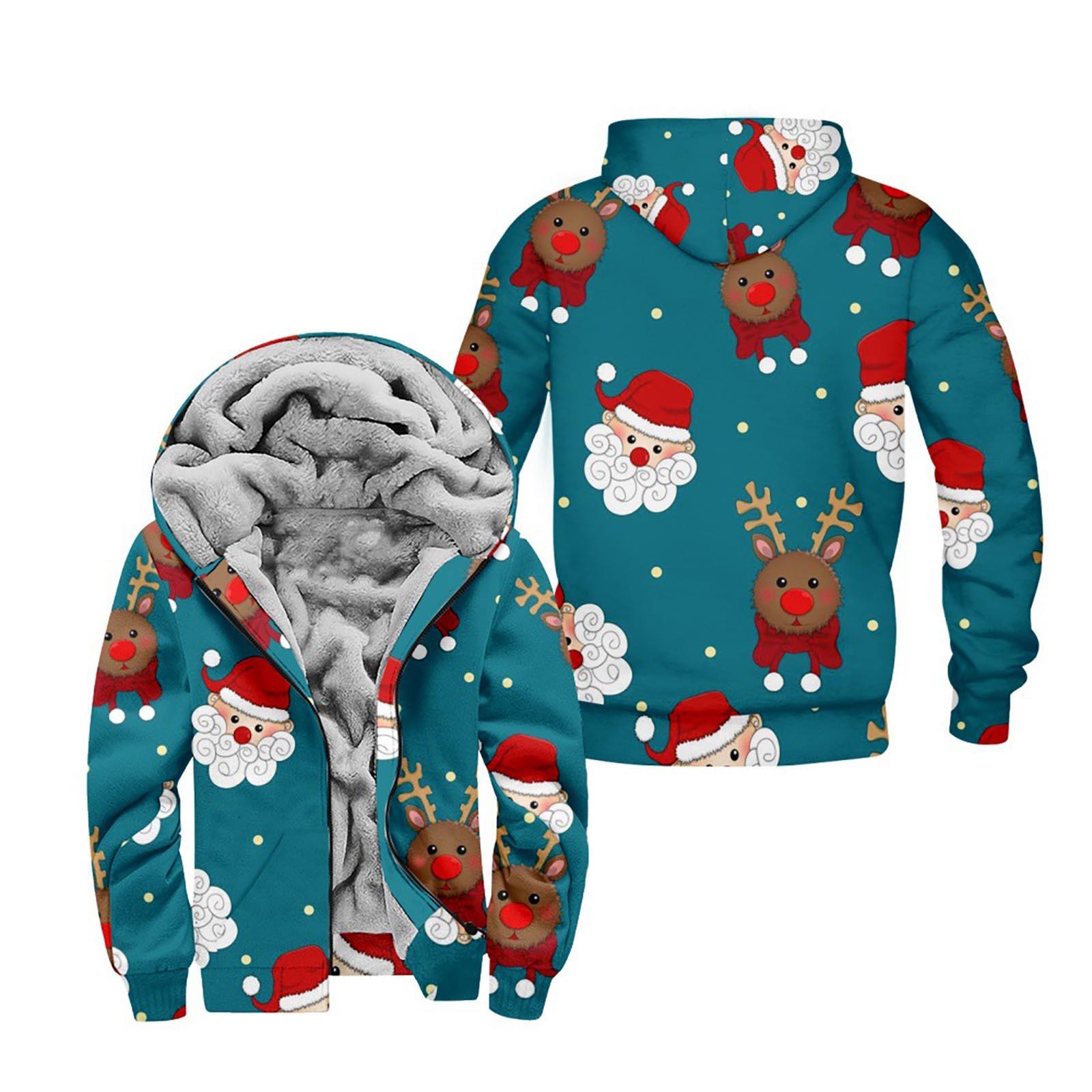 

Мужской индивидуальный повседневный свитер на молнии с длинным рукавом и принтом, толстый хлопковый костюм, зимний костюм M зелёный