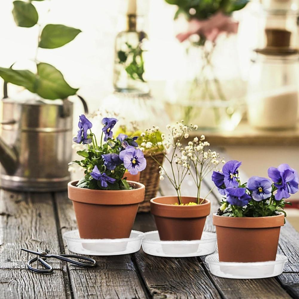 Set of 30 Clear Plastic Plant Saucers for Flower Pots 15 20 25cm Multipurpose Drip Trays for Gardening and Home