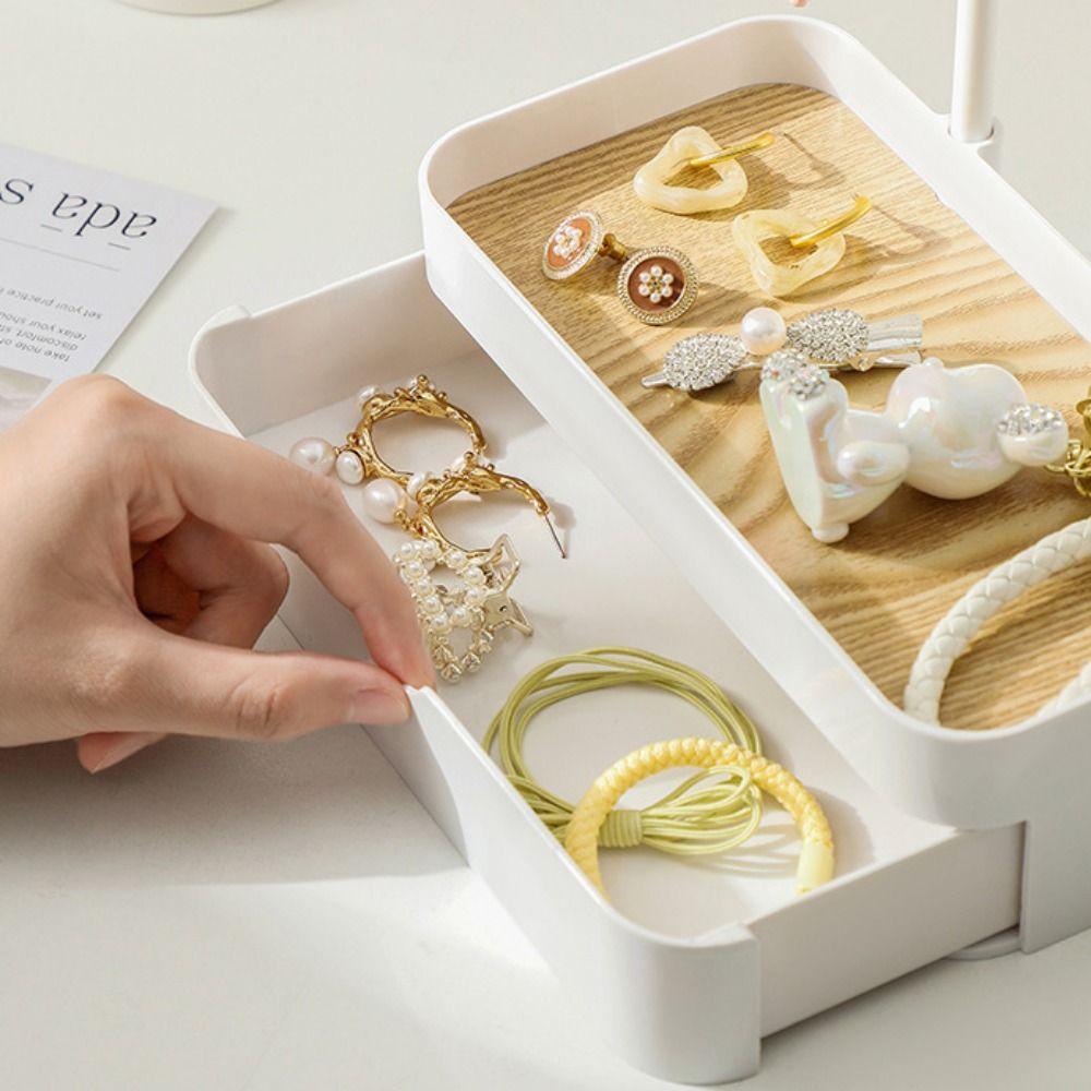 Hanging Holder Jewelry Display Stand With Tray Jewelry Organizer Trendy Earring Storage Rack  Women