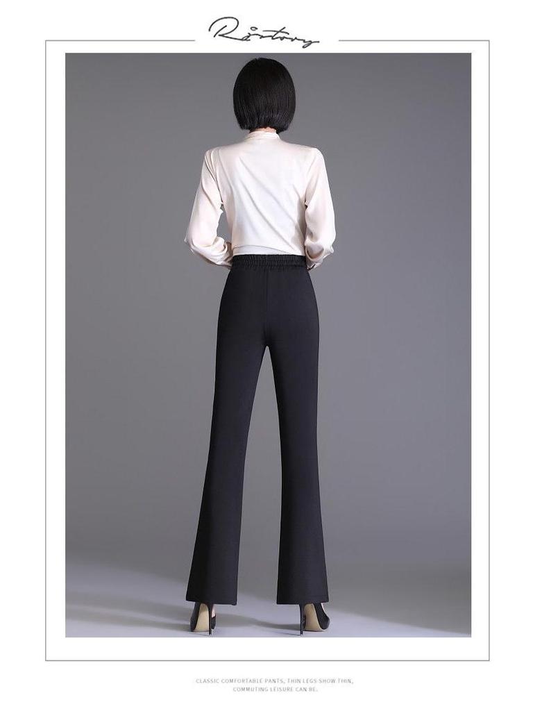 2026 Spring High-Waist Flare Pants - Fashionable, Slimming, Elastic, Versatile Women's Casual Wear