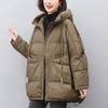 Women's Mid-Length Down Jacket 2024: Winter Loose Fit Plus Size Thickened White Duck Down Coat for Middle-Aged Moms