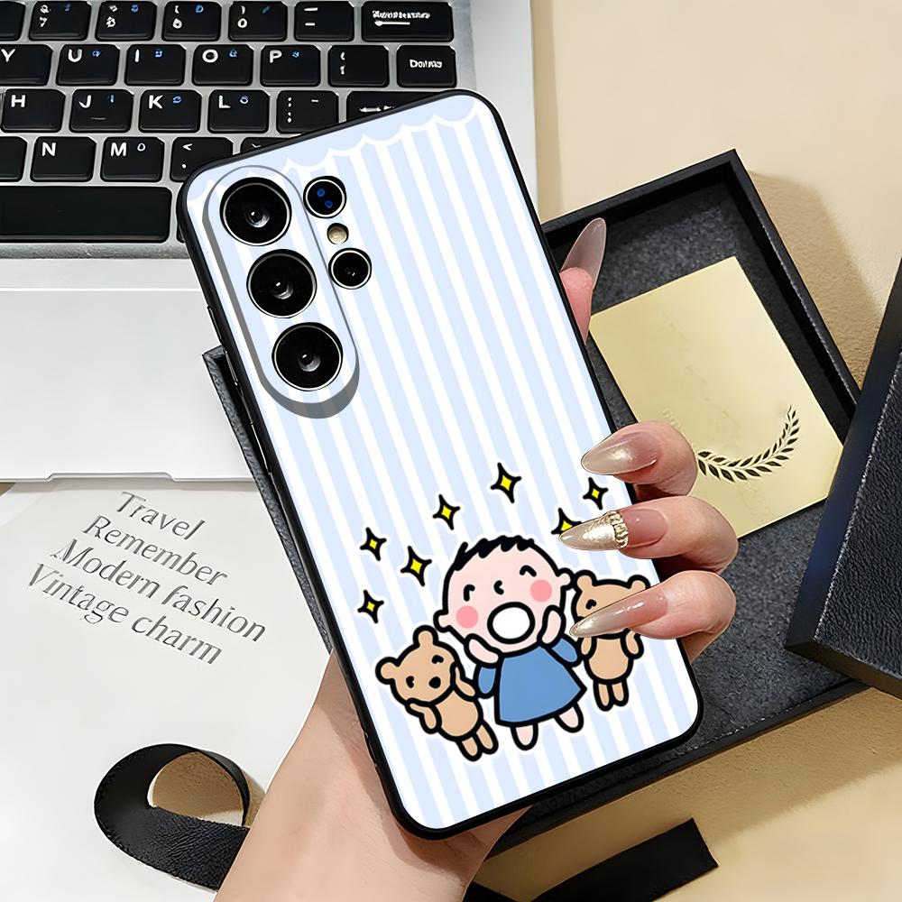 M-MINNA NO T-TABO Phone Case For Samsung S26 S25 S24 FE S23 S22 S21 Plus S20 Ultra Note20Ultra Black Soft Shell